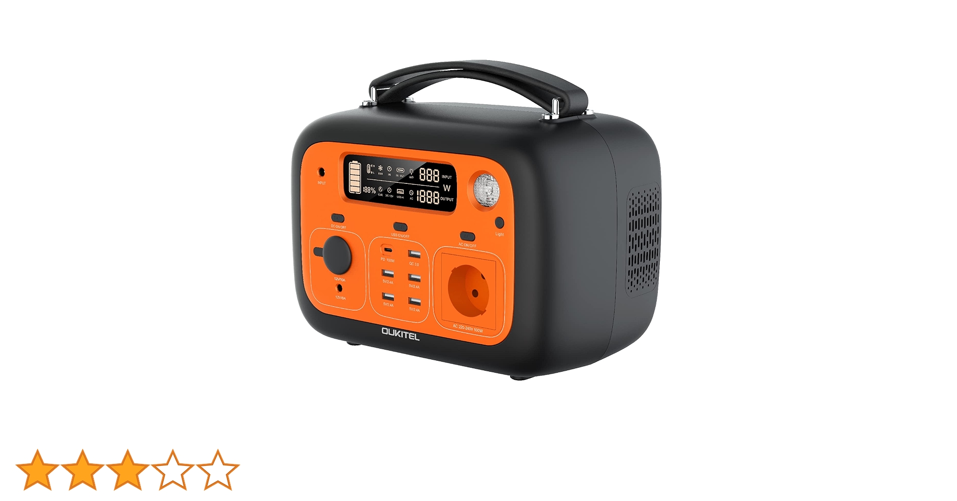 OUKITEL P501 ポータブル電源 505Wh AC500W Amazon.co.jp: ポータブル電源 OUKITEL P501蓄電池140400mAh